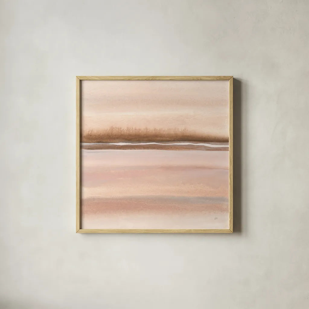 Cave Neutrals I by Chris Paschke. Shown in a natural wood glass frame for a timeless modern aesthetic. Available as an archival giclee rolled canvas, fine art paper, or poster print. SKU 85775a.