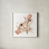 Cave Poppies I by Chris Paschke. Shown in a crisp white glass frame for a clean and minimalist style. Available as an archival giclee rolled canvas, fine art paper, or poster print. SKU 85763a.