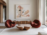 Cave Poppies II by Chris Paschke. Shown as extra-large giant wall art in a modern living room. Available as an archival giclee rolled canvas, fine art paper, or poster print. SKU 85764a.