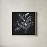 Chalkboard Branch I by Chris Paschke. Shown in a crisp white glass frame for a clean and minimalist style. Available as an archival giclee rolled canvas, fine art paper, or poster print. SKU 73071a.
