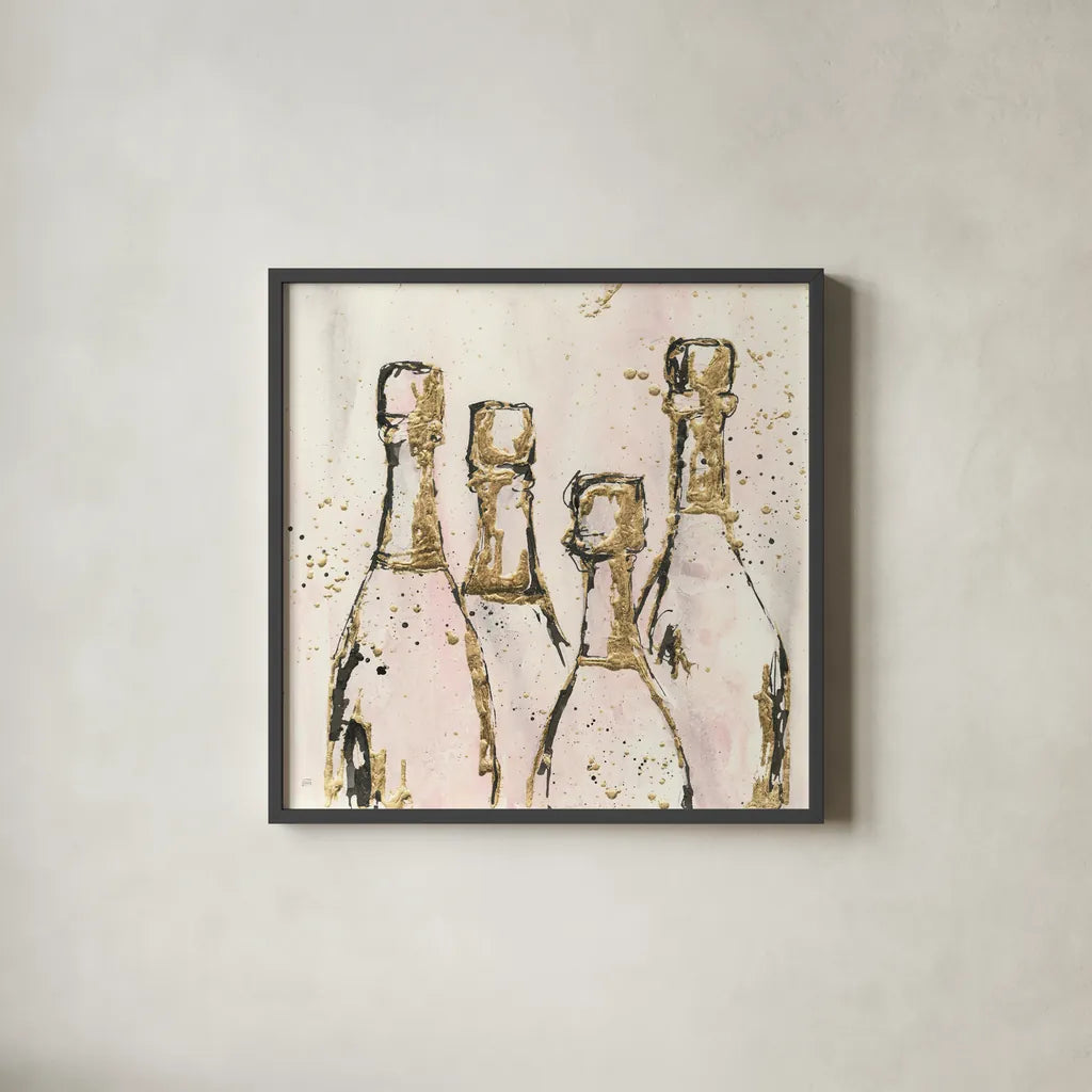 Champagne is Grand I by Chris Paschke. Shown in a sleek black glass frame for a contemporary gallery look. Available as an archival giclee rolled canvas, fine art paper, or poster print. SKU 49448a.
