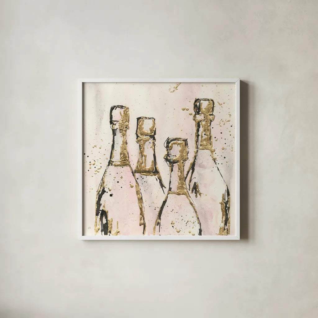 Champagne is Grand I by Chris Paschke. Shown in a crisp white glass frame for a clean and minimalist style. Available as an archival giclee rolled canvas, fine art paper, or poster print. SKU 49448a.