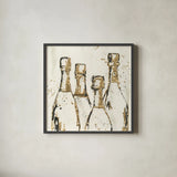 Champagne is Grand I Gold by Chris Paschke. Shown in a sleek black glass frame for a contemporary gallery look. Available as an archival giclee rolled canvas, fine art paper, or poster print. SKU 51395a.