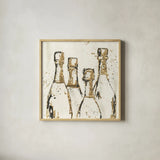 Champagne is Grand I Gold by Chris Paschke. Shown in a natural wood glass frame for a timeless modern aesthetic. Available as an archival giclee rolled canvas, fine art paper, or poster print. SKU 51395a.