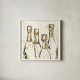 Champagne is Grand I Gold by Chris Paschke. Shown in a crisp white glass frame for a clean and minimalist style. Available as an archival giclee rolled canvas, fine art paper, or poster print. SKU 51395a.