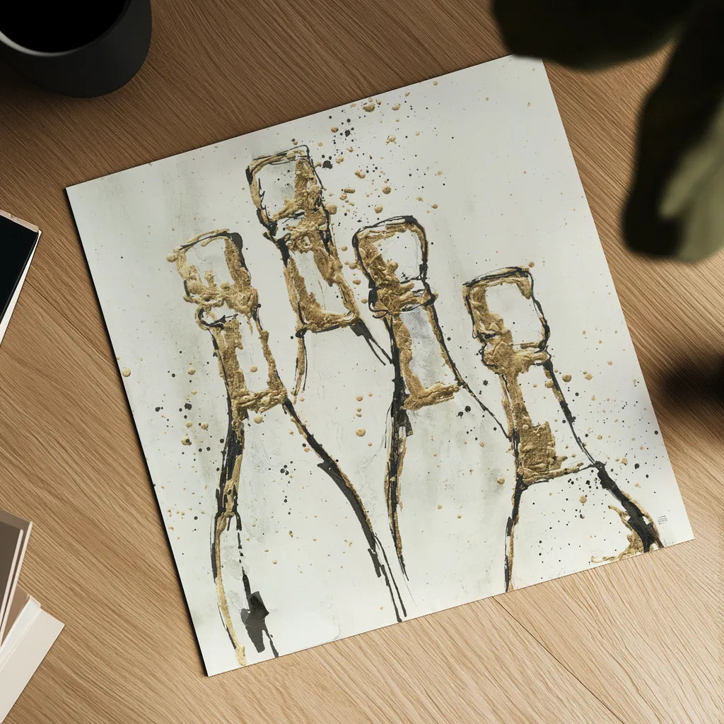 Champagne is Grand II Gold by Chris Paschke. Shown as a detailed flat fine art print, highlighting archival giclee quality. Available as an archival giclee rolled canvas, fine art paper, or poster print. SKU 54998a.