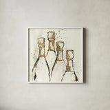 Champagne is Grand II Gold by Chris Paschke. Shown in a crisp white glass frame for a clean and minimalist style. Available as an archival giclee rolled canvas, fine art paper, or poster print. SKU 54998a.