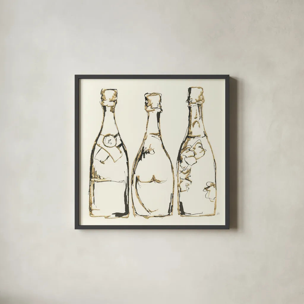 Champagne is Grand III by Chris Paschke. Shown in a sleek black glass frame for a contemporary gallery look. Available as an archival giclee rolled canvas, fine art paper, or poster print. SKU 49450a.