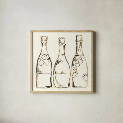 Champagne is Grand III by Chris Paschke. Shown in a natural wood glass frame for a timeless modern aesthetic. Available as an archival giclee rolled canvas, fine art paper, or poster print. SKU 49450a.