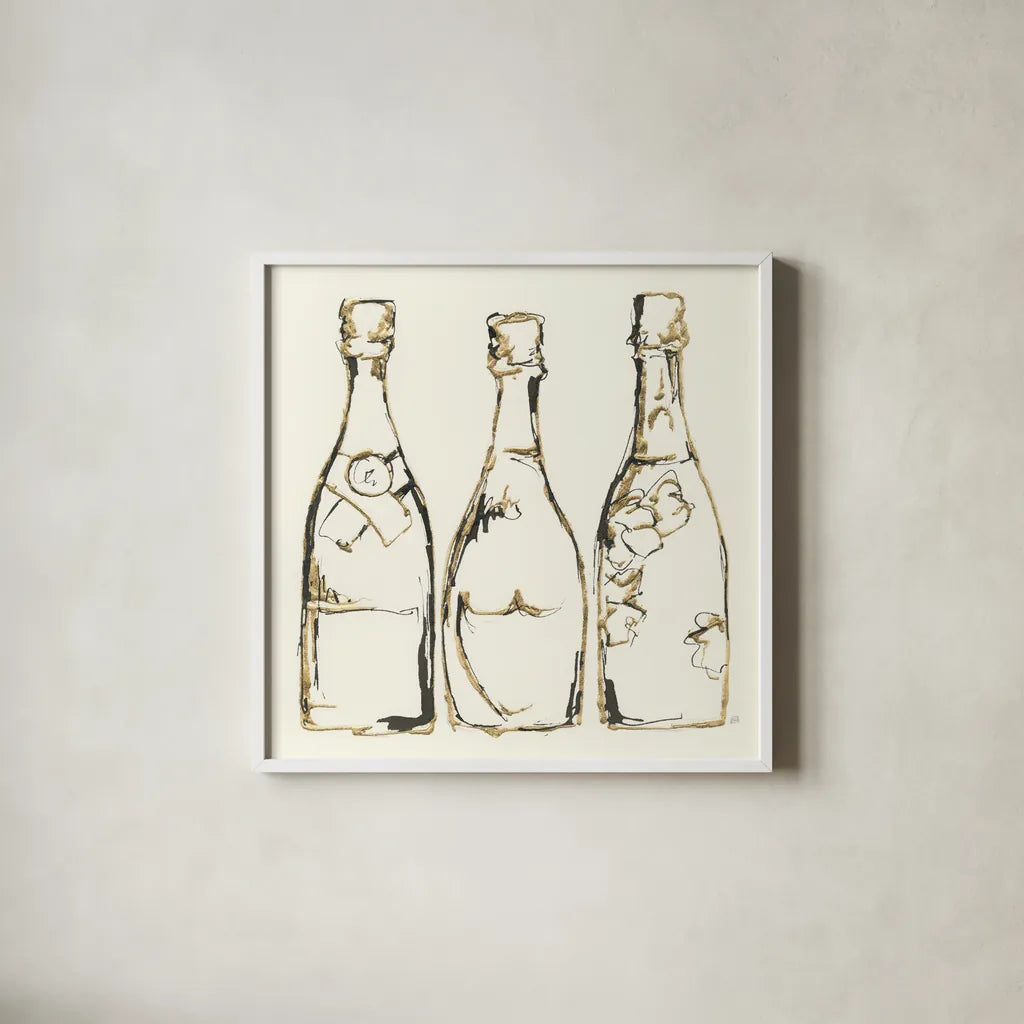 Champagne is Grand III by Chris Paschke. Shown in a crisp white glass frame for a clean and minimalist style. Available as an archival giclee rolled canvas, fine art paper, or poster print. SKU 49450a.