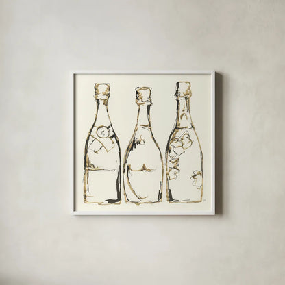 Champagne is Grand III by Chris Paschke. Shown in a crisp white glass frame for a clean and minimalist style. Available as an archival giclee rolled canvas, fine art paper, or poster print. SKU 49450a.