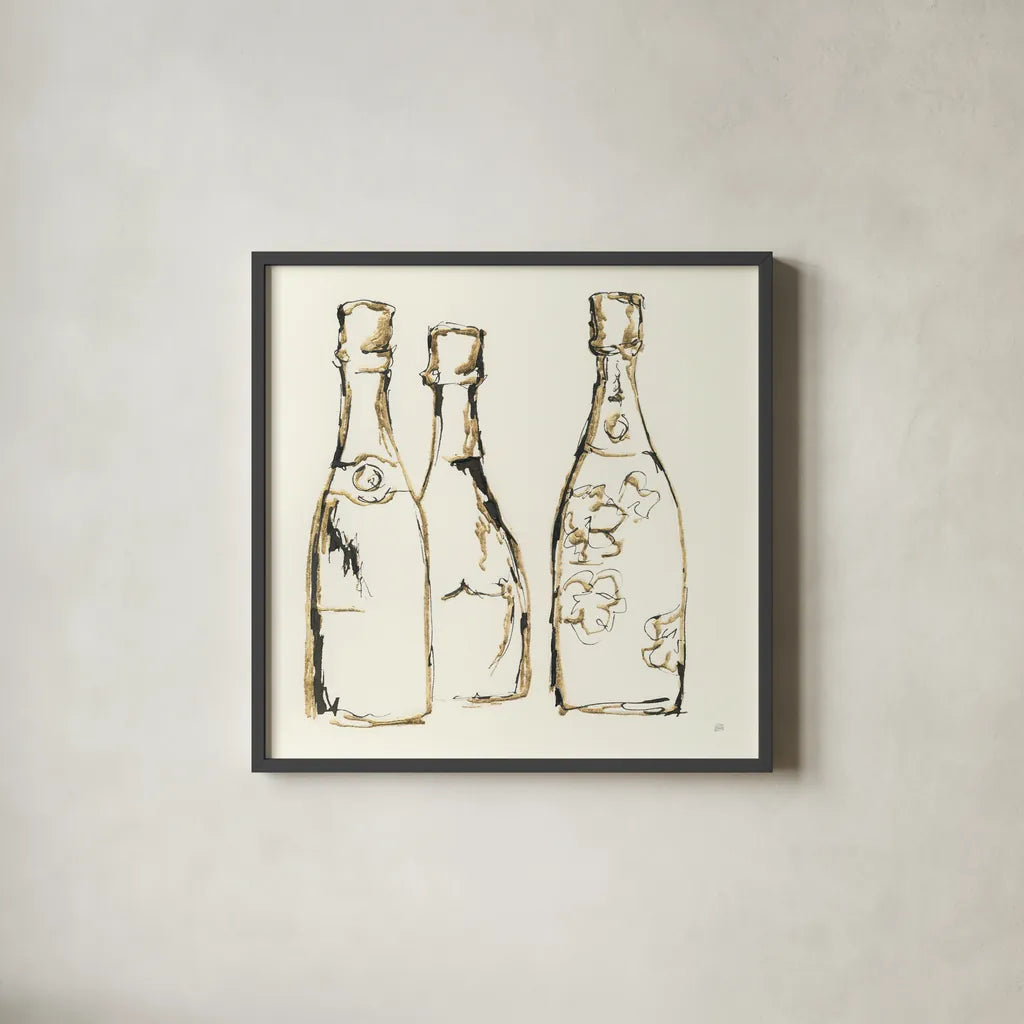 Champagne is Grand IV by Chris Paschke. Shown in a sleek black glass frame for a contemporary gallery look. Available as an archival giclee rolled canvas, fine art paper, or poster print. SKU 49451a.