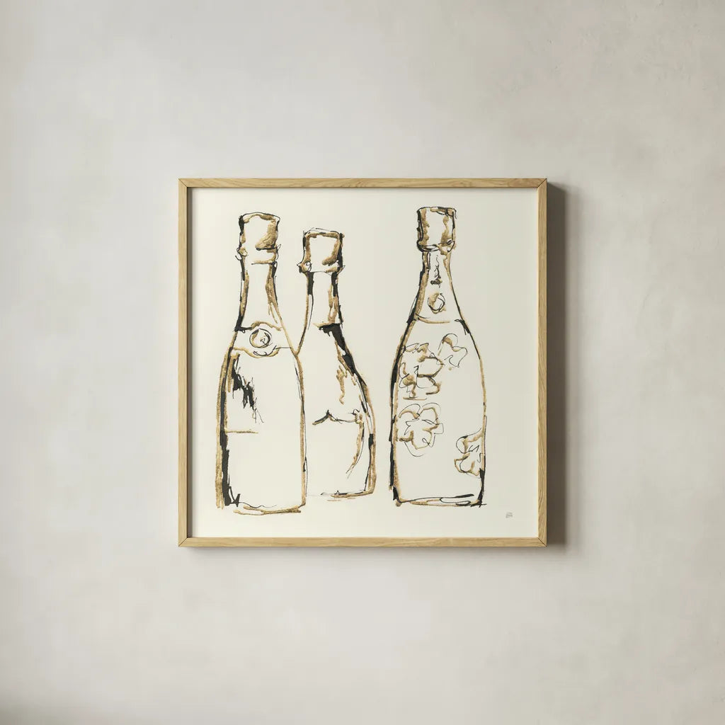 Champagne is Grand IV by Chris Paschke. Shown in a natural wood glass frame for a timeless modern aesthetic. Available as an archival giclee rolled canvas, fine art paper, or poster print. SKU 49451a.