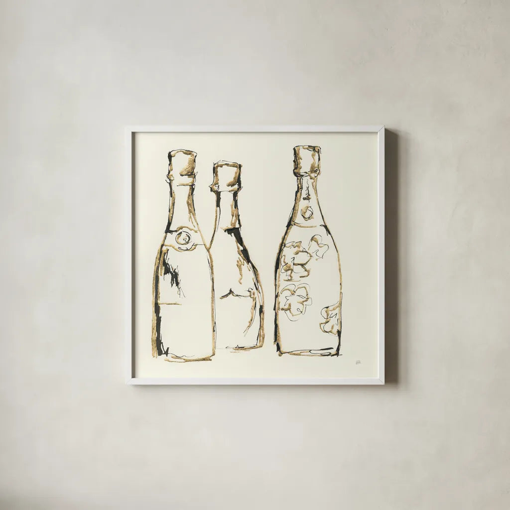 Champagne is Grand IV by Chris Paschke. Shown in a crisp white glass frame for a clean and minimalist style. Available as an archival giclee rolled canvas, fine art paper, or poster print. SKU 49451a.