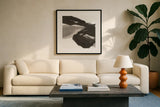 Chaos I by Chris Paschke. Displayed in a glass frame with matte in a clean modern living room. Available as an archival giclee rolled canvas, fine art paper, or poster print. SKU 71865a.