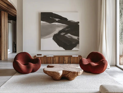 Chaos I by Chris Paschke. Shown as extra-large giant wall art in a modern living room. Available as an archival giclee rolled canvas, fine art paper, or poster print. SKU 71865a.