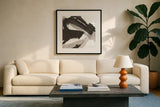 Chaos II by Chris Paschke. Displayed in a glass frame with matte in a clean modern living room. Available as an archival giclee rolled canvas, fine art paper, or poster print. SKU 71866a.