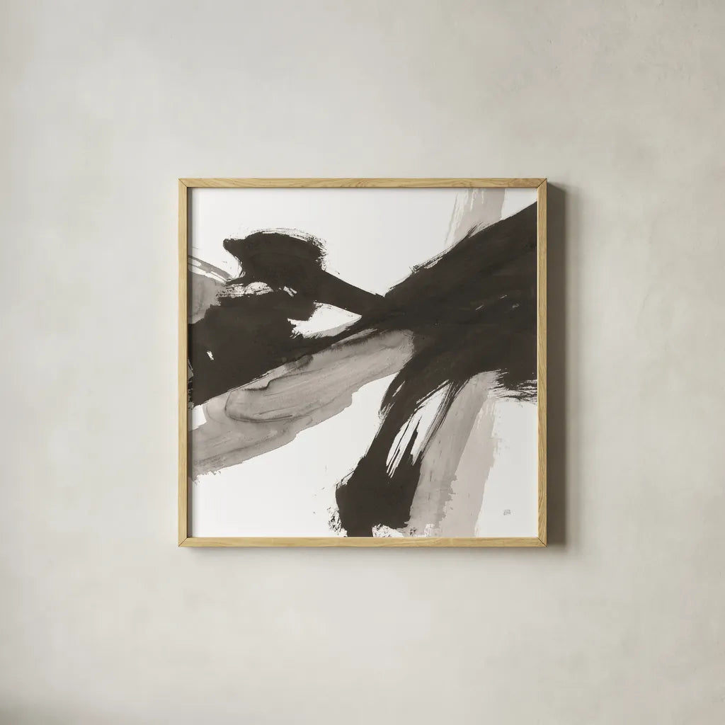 Chaos III by Chris Paschke. Shown in a natural wood glass frame for a timeless modern aesthetic. Available as an archival giclee rolled canvas, fine art paper, or poster print. SKU 71867a.