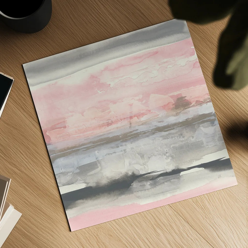 Charcoal and Blush II by Chris Paschke. Shown as a detailed flat fine art print, highlighting archival giclee quality. Available as an archival giclee rolled canvas, fine art paper, or poster print. SKU 49058a.