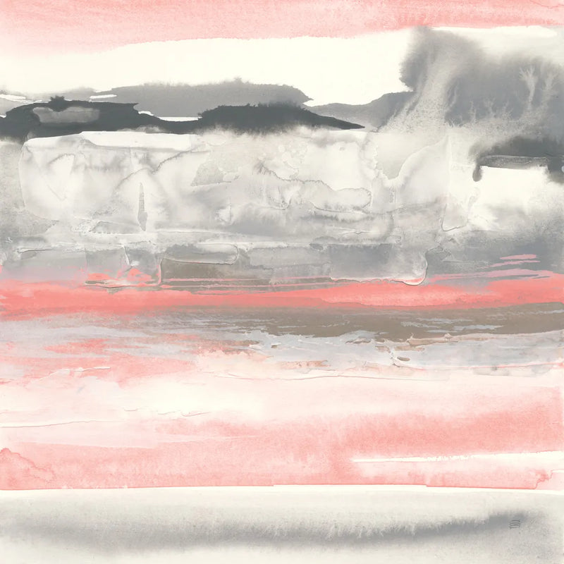 Charcoal and Coral I by Chris Paschke. SKU 51485a. Archival Giclee Fine art print for wall decor.