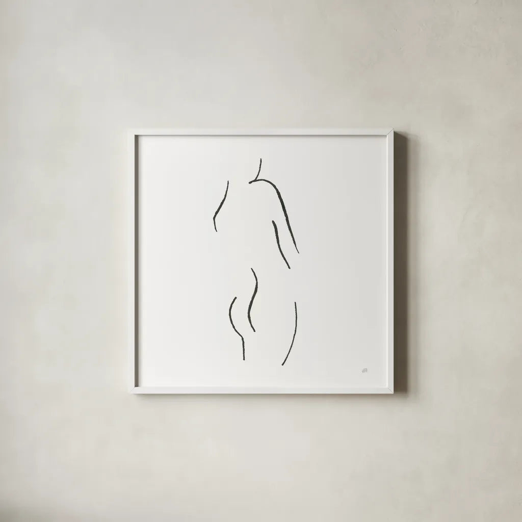 Cheeky I by Chris Paschke. Shown in a crisp white glass frame for a clean and minimalist style. Available as an archival giclee rolled canvas, fine art paper, or poster print. SKU 66873a.