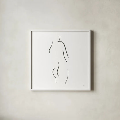 Cheeky I by Chris Paschke. Shown in a crisp white glass frame for a clean and minimalist style. Available as an archival giclee rolled canvas, fine art paper, or poster print. SKU 66873a.