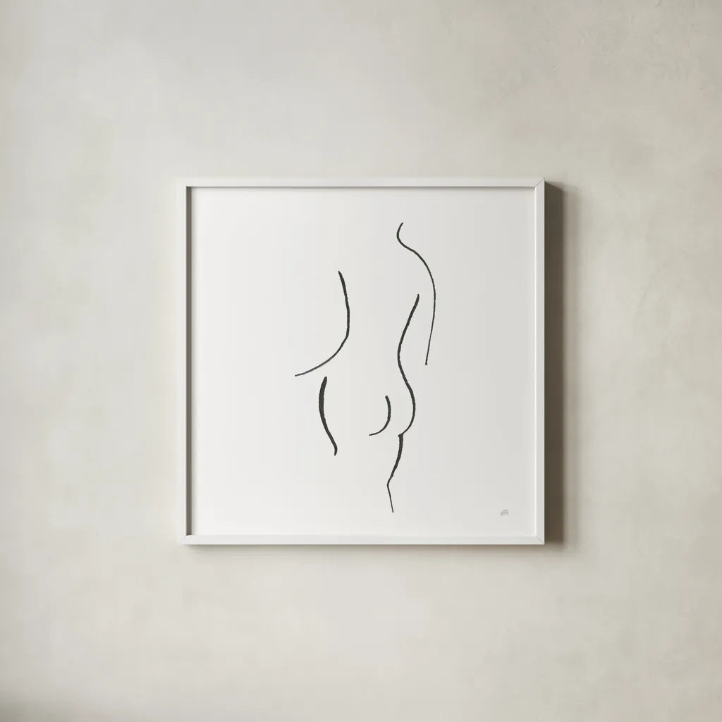 Cheeky II by Chris Paschke. Shown in a crisp white glass frame for a clean and minimalist style. Available as an archival giclee rolled canvas, fine art paper, or poster print. SKU 66874a.