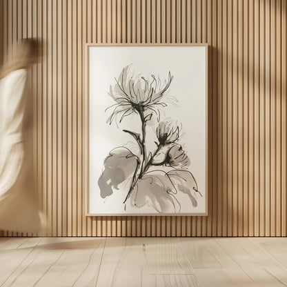 Chrysanthemum I by Chris Paschke. shown as over sized large wall art. Available as an archival giclee rolled canvas, fine art paper, or poster print. SKU 74364h.