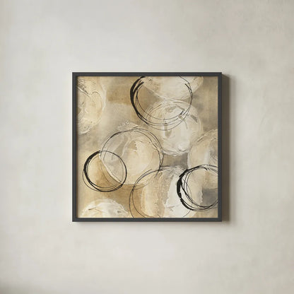 Circle in a Square I by Chris Paschke. Shown in a sleek black glass frame for a contemporary gallery look. Available as an archival giclee rolled canvas, fine art paper, or poster print. SKU 16875a.