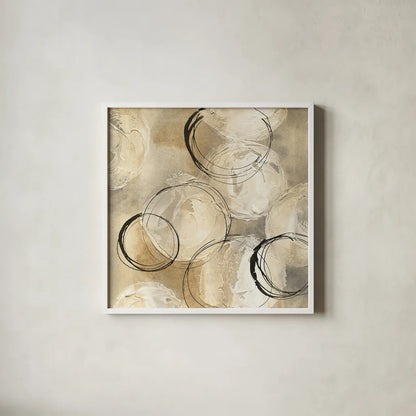 Circle in a Square I by Chris Paschke. Shown in a crisp white glass frame for a clean and minimalist style. Available as an archival giclee rolled canvas, fine art paper, or poster print. SKU 16875a.