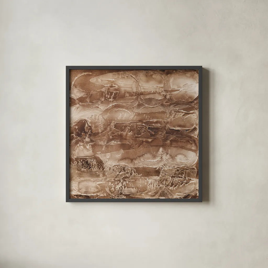 Circular Horizon I Dark by Chris Paschke. Shown in a sleek black glass frame for a contemporary gallery look. Available as an archival giclee rolled canvas, fine art paper, or poster print. SKU 93985a.