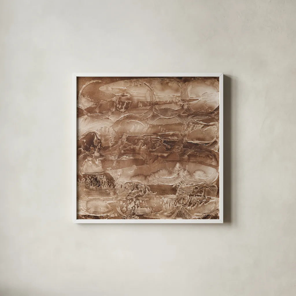 Circular Horizon I Dark by Chris Paschke. Shown in a crisp white glass frame for a clean and minimalist style. Available as an archival giclee rolled canvas, fine art paper, or poster print. SKU 93985a.