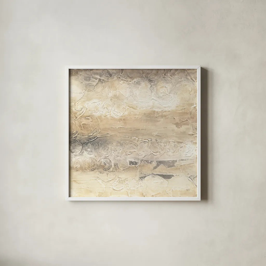 Circular Horizon II by Chris Paschke. Shown in a crisp white glass frame for a clean and minimalist style. Available as an archival giclee rolled canvas, fine art paper, or poster print. SKU 16874a.