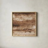 Circular Horizon II Dark by Chris Paschke. Shown in a natural wood glass frame for a timeless modern aesthetic. Available as an archival giclee rolled canvas, fine art paper, or poster print. SKU 93986a.