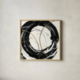 Circular Web by Chris Paschke. Shown in a natural wood glass frame for a timeless modern aesthetic. Available as an archival giclee rolled canvas, fine art paper, or poster print. SKU 31727a.