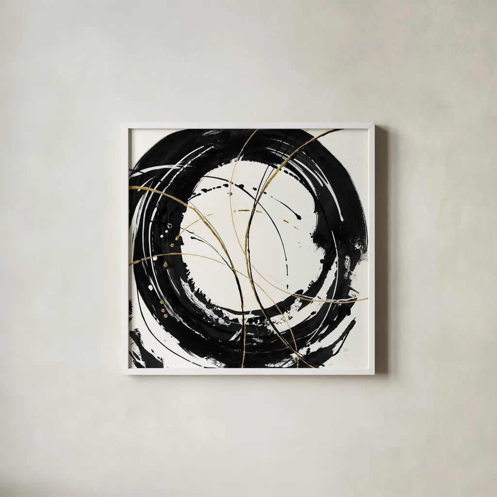 Circular Web by Chris Paschke. Shown in a crisp white glass frame for a clean and minimalist style. Available as an archival giclee rolled canvas, fine art paper, or poster print. SKU 31727a.