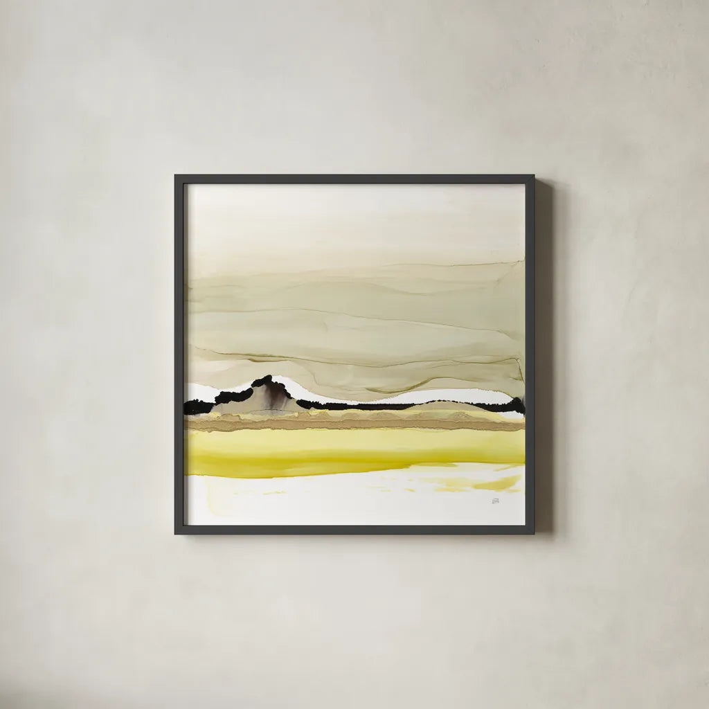 Citruscape I by Chris Paschke. Shown in a sleek black glass frame for a contemporary gallery look. Available as an archival giclee rolled canvas, fine art paper, or poster print. SKU 81892a.