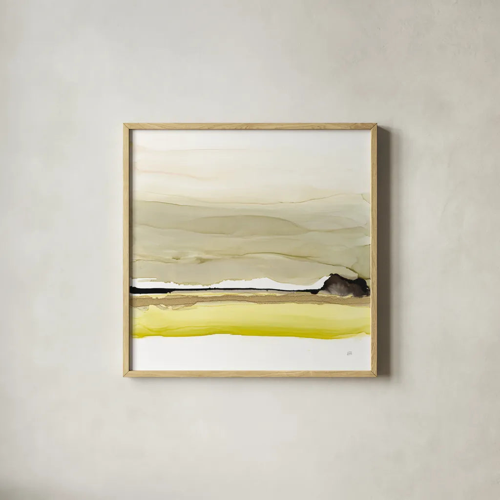 Citruscape II by Chris Paschke. Shown in a natural wood glass frame for a timeless modern aesthetic. Available as an archival giclee rolled canvas, fine art paper, or poster print. SKU 81893a.