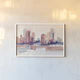 City at Work II by Chris Paschke. shown as a paper print in a white frame. Available as a archival giclee rolled canvas, fine art paper, or poster print. SKU 98210i.