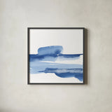 Classic Blue I by Chris Paschke. Shown in a sleek black glass frame for a contemporary gallery look. Available as an archival giclee rolled canvas, fine art paper, or poster print. SKU 67649a.