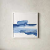 Classic Blue I by Chris Paschke. Shown in a crisp white glass frame for a clean and minimalist style. Available as an archival giclee rolled canvas, fine art paper, or poster print. SKU 67649a.