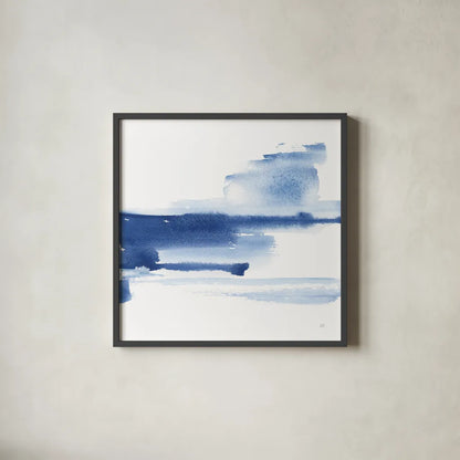 Classic Blue III by Chris Paschke. Shown in a sleek black glass frame for a contemporary gallery look. Available as an archival giclee rolled canvas, fine art paper, or poster print. SKU 67656a.