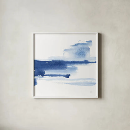 Classic Blue III by Chris Paschke. Shown in a crisp white glass frame for a clean and minimalist style. Available as an archival giclee rolled canvas, fine art paper, or poster print. SKU 67656a.