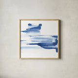 Classic Blue IV by Chris Paschke. Shown in a natural wood glass frame for a timeless modern aesthetic. Available as an archival giclee rolled canvas, fine art paper, or poster print. SKU 67657a.