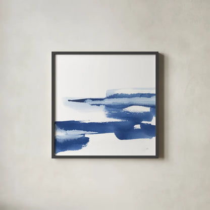 Classic Blue VI by Chris Paschke. Shown in a sleek black glass frame for a contemporary gallery look. Available as an archival giclee rolled canvas, fine art paper, or poster print. SKU 67659a.