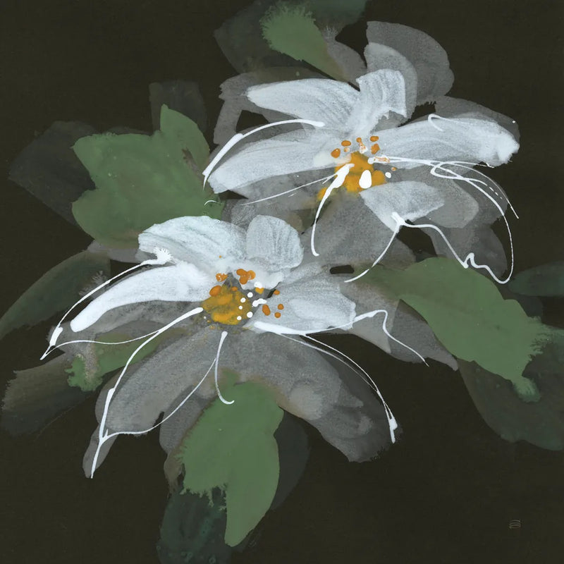 Clematis I Green by Chris Paschke. SKU 81074a. Archival Giclee Fine art print for wall decor.