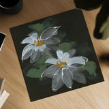 Clematis II Green by Chris Paschke. Shown as a detailed flat fine art print, highlighting archival giclee quality. Available as an archival giclee rolled canvas, fine art paper, or poster print. SKU 81075a.
