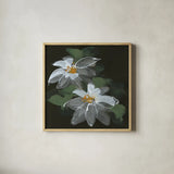 Clematis II Green by Chris Paschke. Shown in a natural wood glass frame for a timeless modern aesthetic. Available as an archival giclee rolled canvas, fine art paper, or poster print. SKU 81075a.
