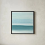 Coastal Abstraction I by Chris Paschke. Shown in a sleek black glass frame for a contemporary gallery look. Available as an archival giclee rolled canvas, fine art paper, or poster print. SKU 65464a.