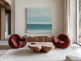 Coastal Abstraction I by Chris Paschke. Shown as extra-large giant wall art in a modern living room. Available as an archival giclee rolled canvas, fine art paper, or poster print. SKU 65464a.